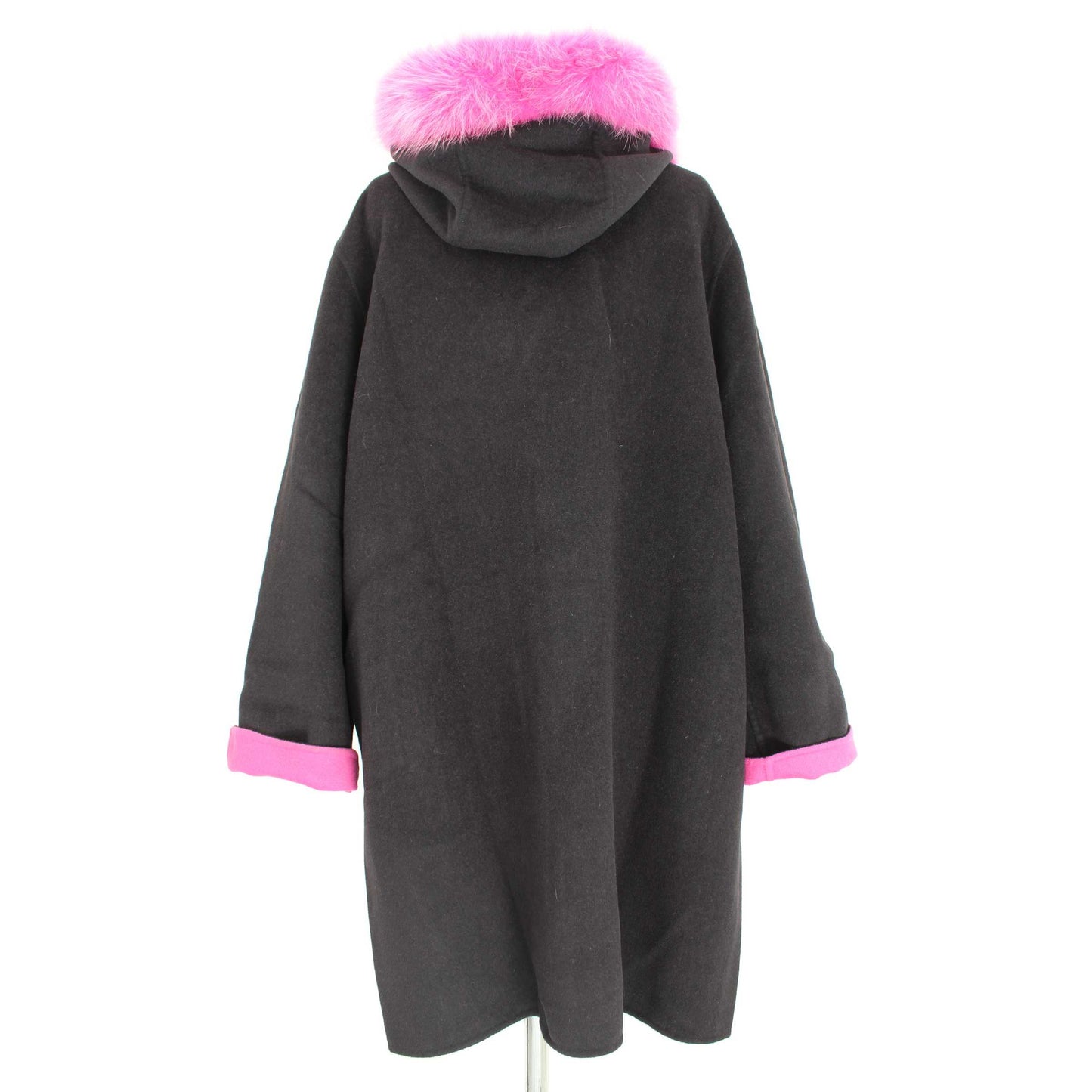 Escada Pink Black Vintage Fux For Coat