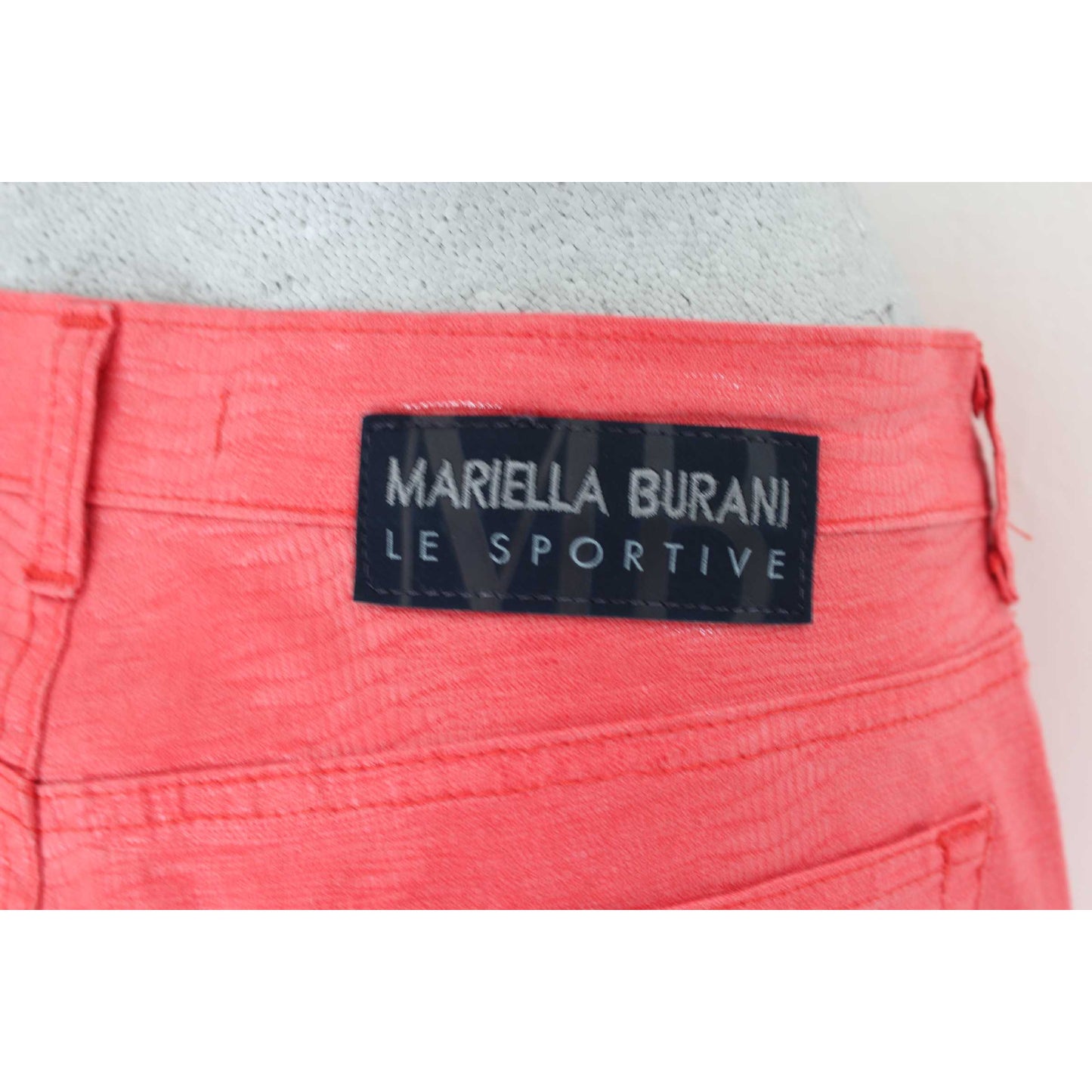 Mariella Burani Pantalone Cotone Cerato Svasato Vintage Rosa