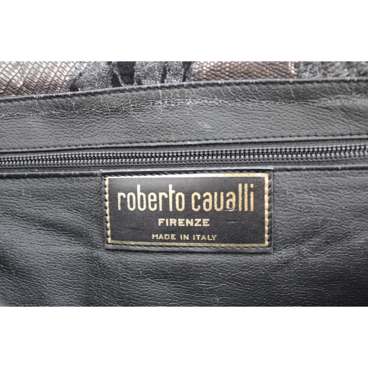 Roberto Cavalli Borsa Pelle Vintage Nera Argento