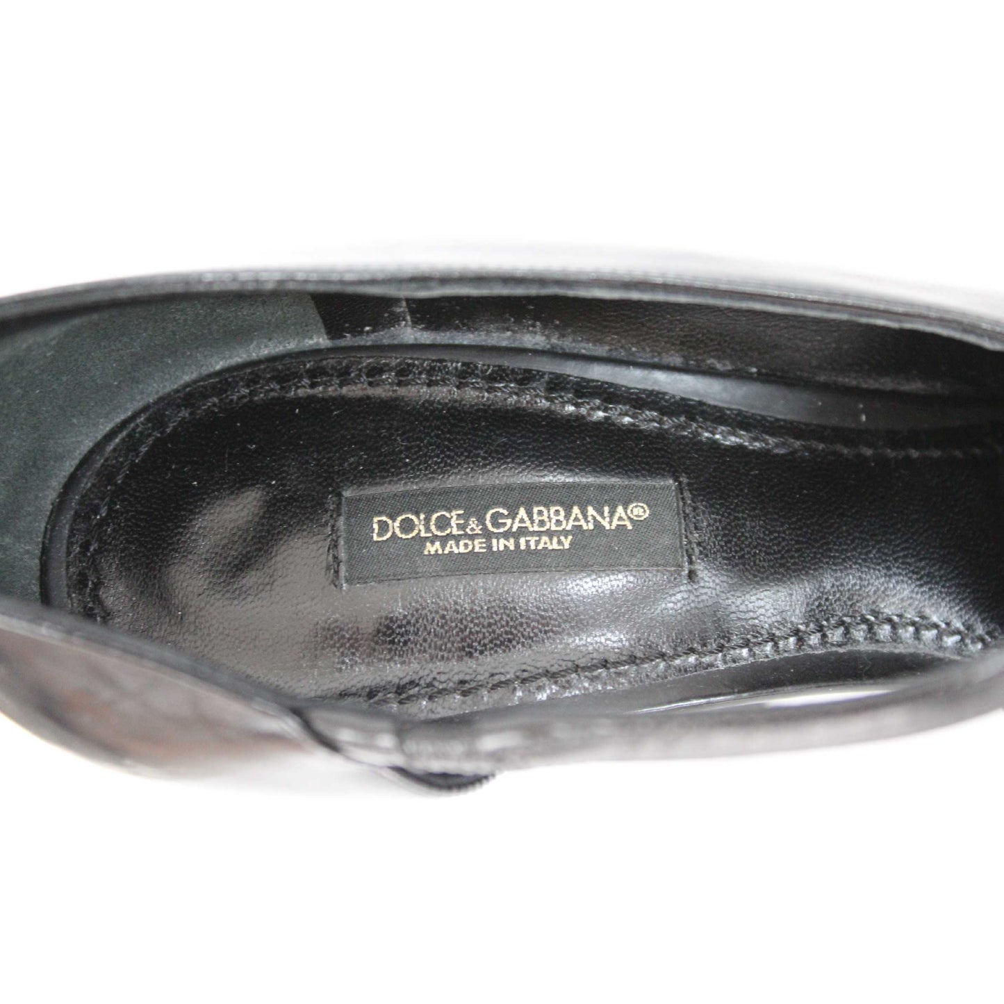 Dolce & Gabbana Leather Black Heel Shoes