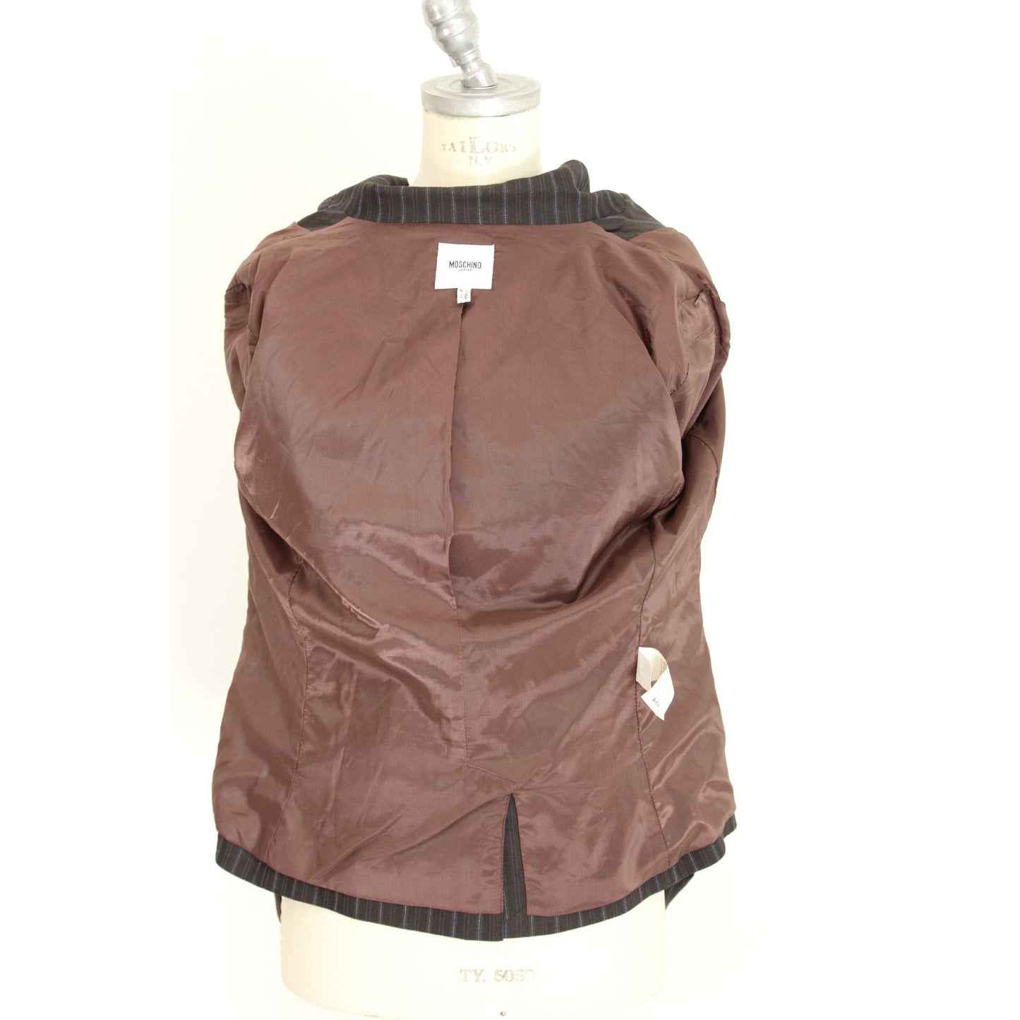 Moschino Vintage Wool Brown Pinstripe Jacket