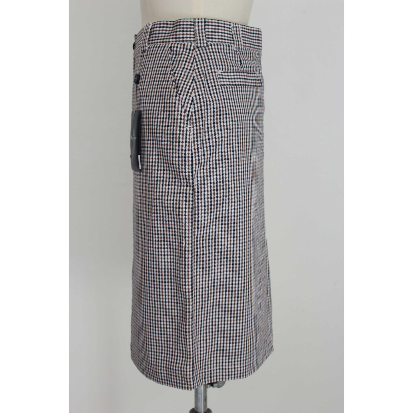 Aquascutum Blue Beige Vintage Check Skirt