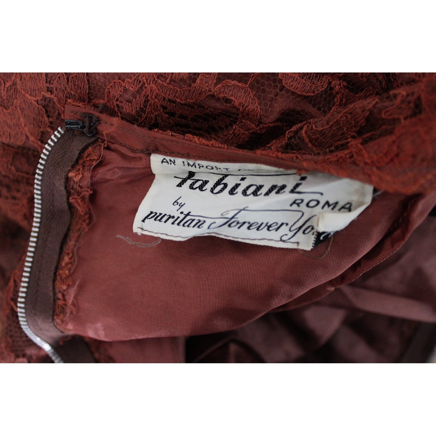 Alberto Fabiani Vintage Brown Lace Dress