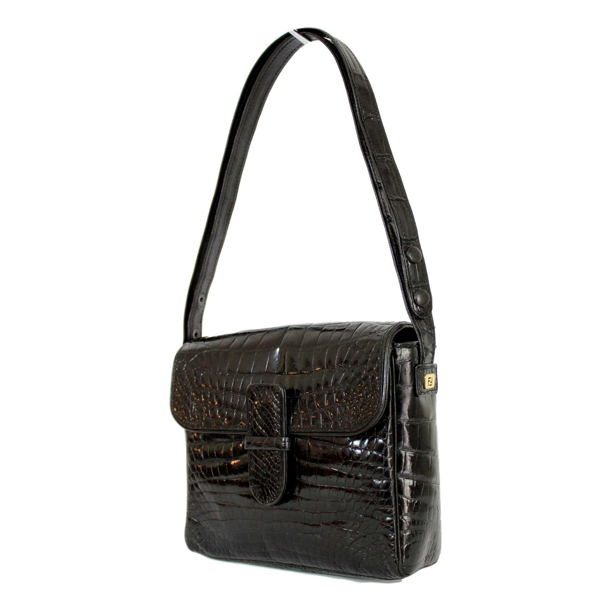 at føre balkon siv Fendi Vintage Black Crocodile Leather Shoulder Bag | Dede Couture – Dedè  Couture