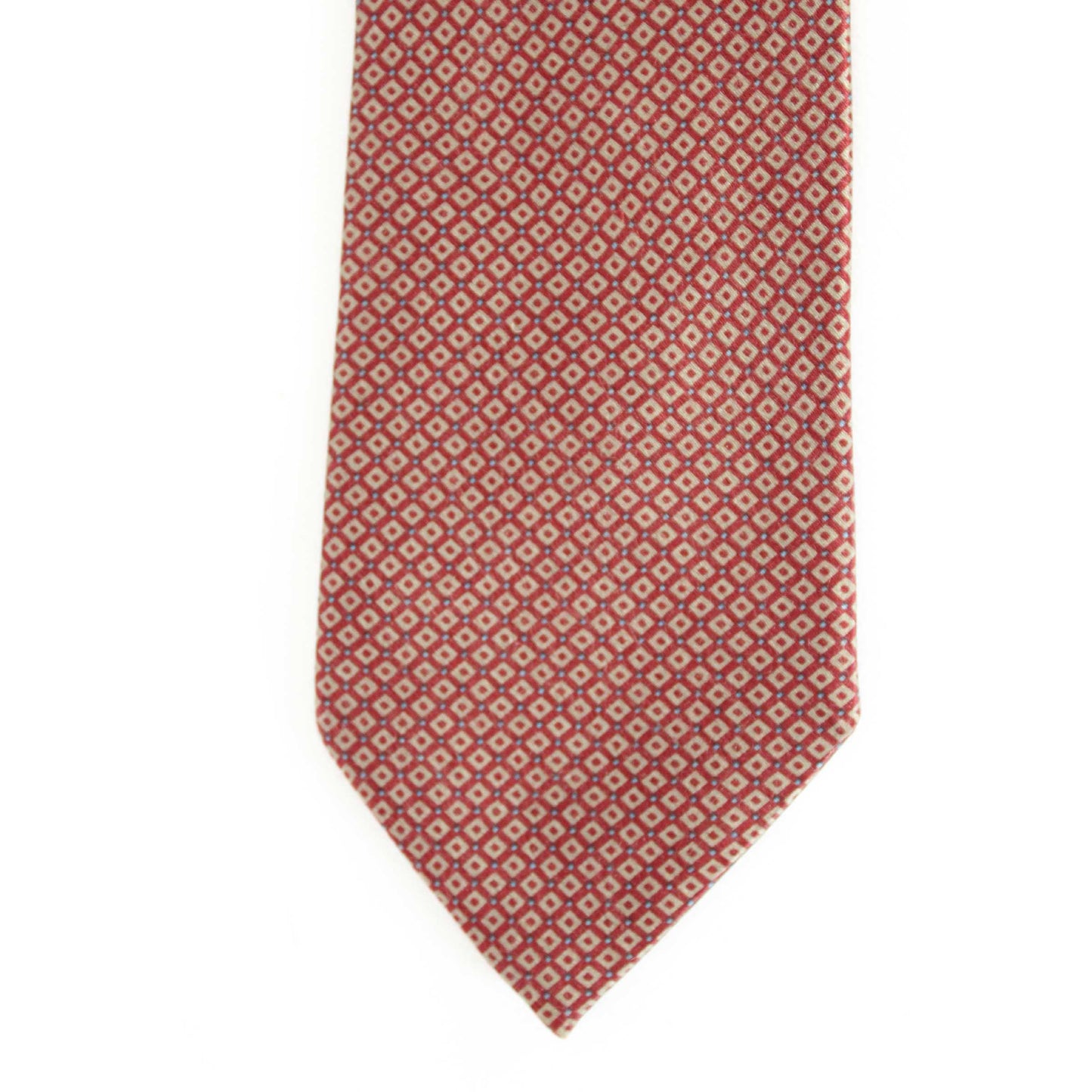Balmain Vintage Silk Check Red Tie