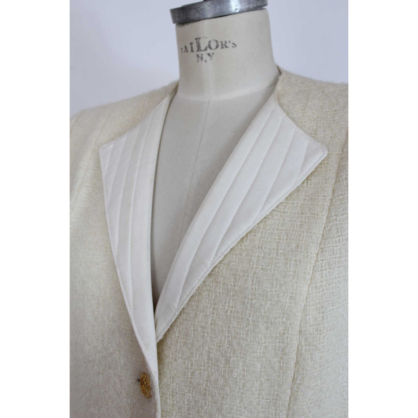 Paula Klein Vintage Wool White Long Coat