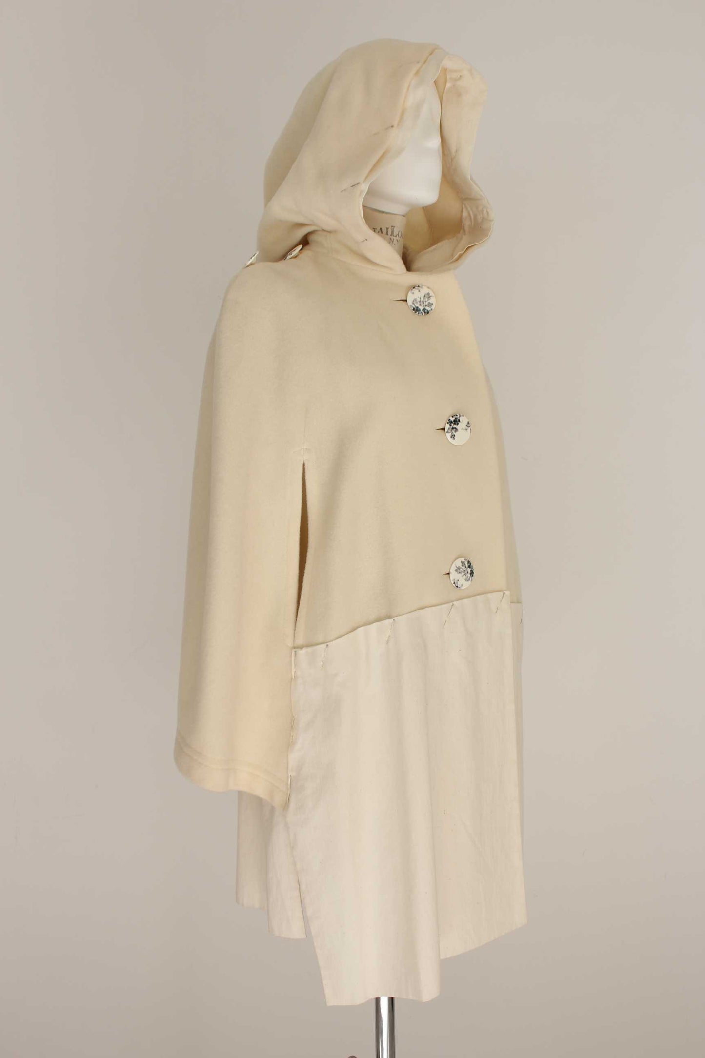 Issey Miyake Vintage Wool Beige Cape Coat