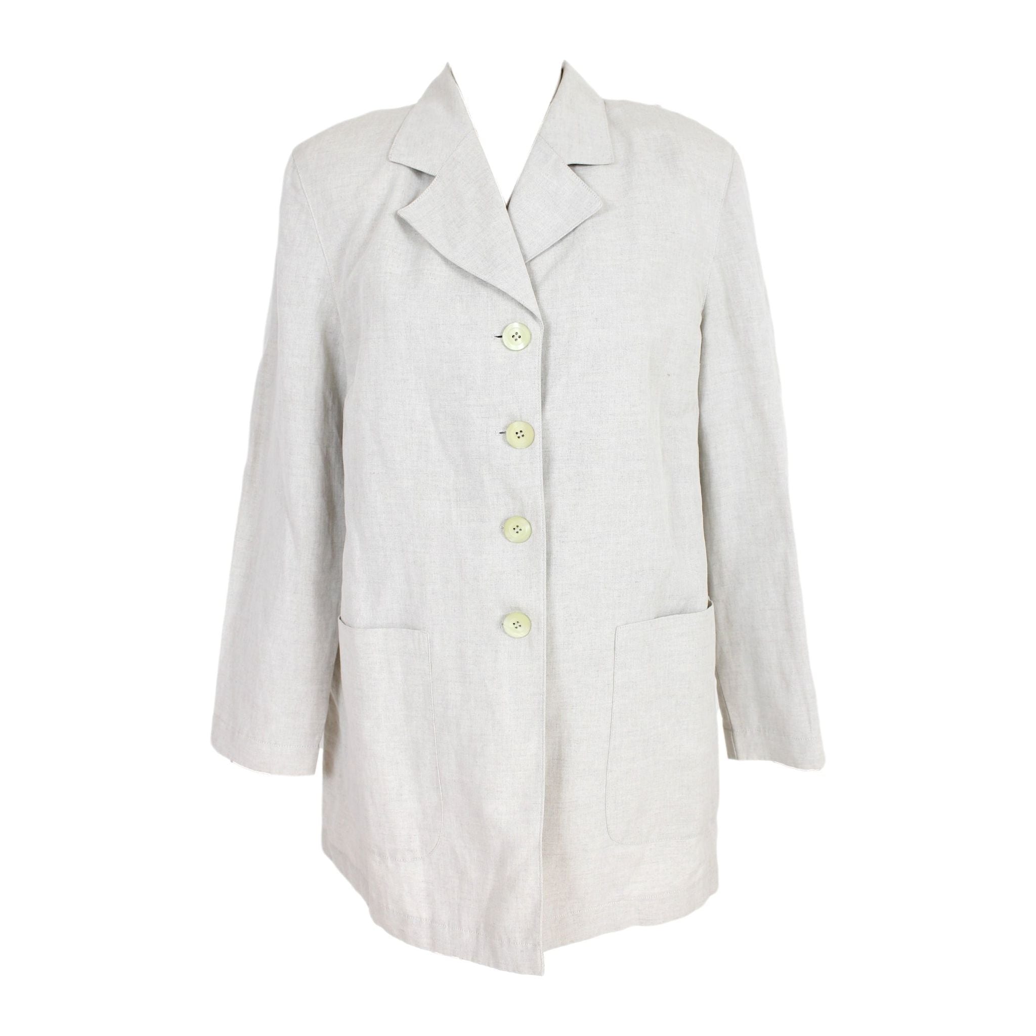 Byblos Beige Linen Classic Vintage Jacket 1980s | Dedè Couture