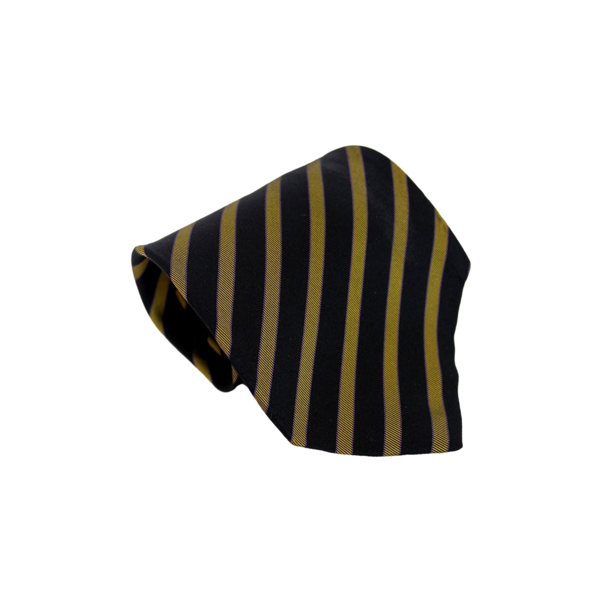 Armani Blue Yellow Silk Vintage Regimental Tie | Dedè Couture