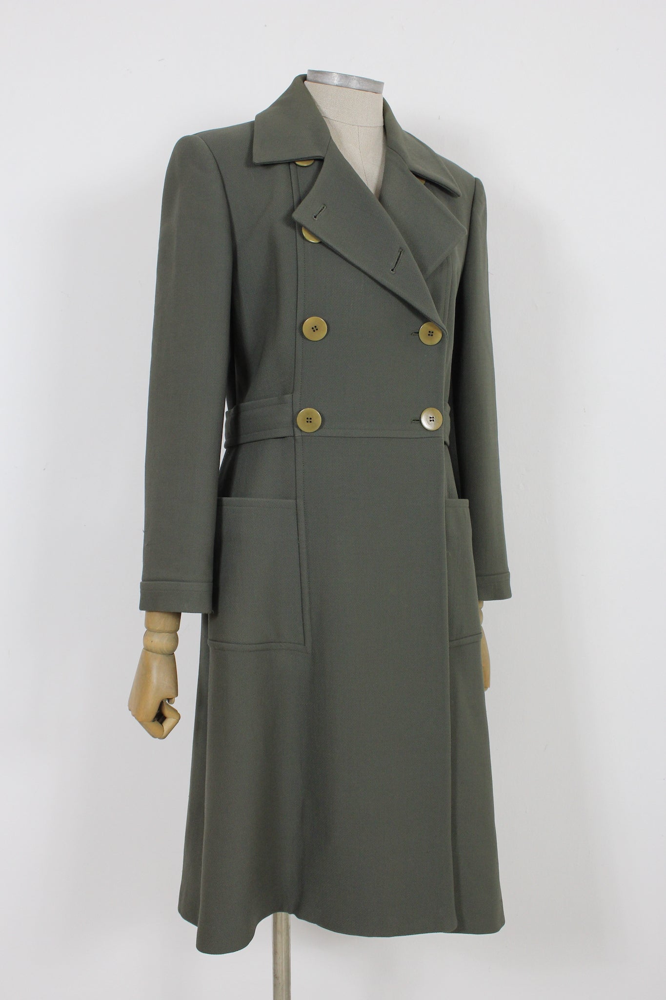 Giorgio Armani Gray Wool Double Breasted Vintage Coat
