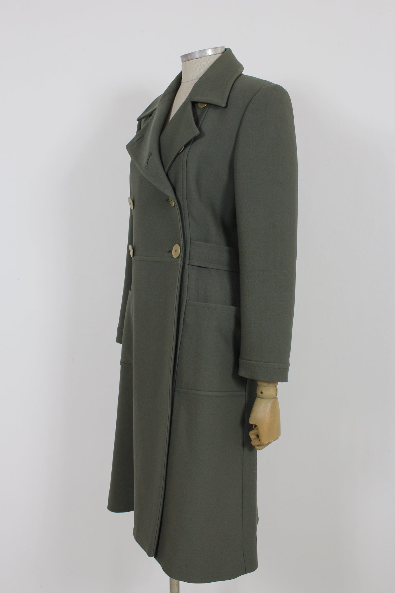 Giorgio Armani Gray Wool Double Breasted Vintage Coat
