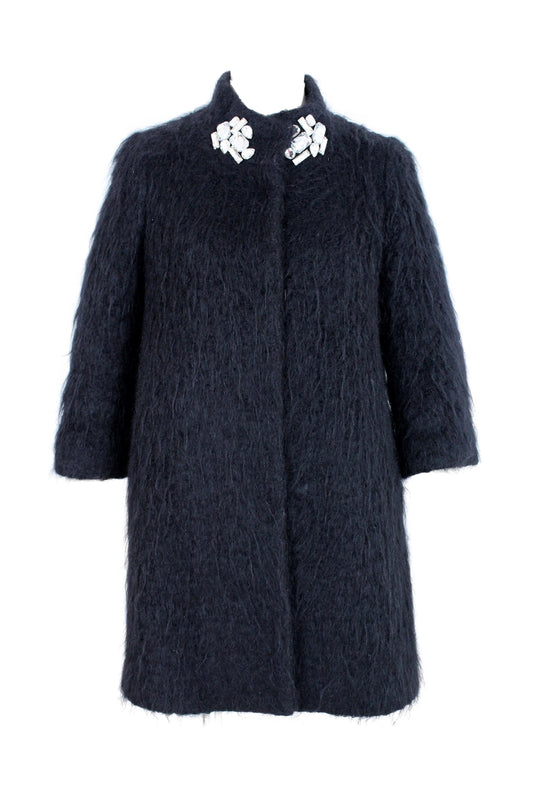 blumarine alpaca cappotto anni 90 nero lana