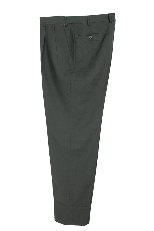 Burberry Green Wool Vintage Classic Trousers Sz 48