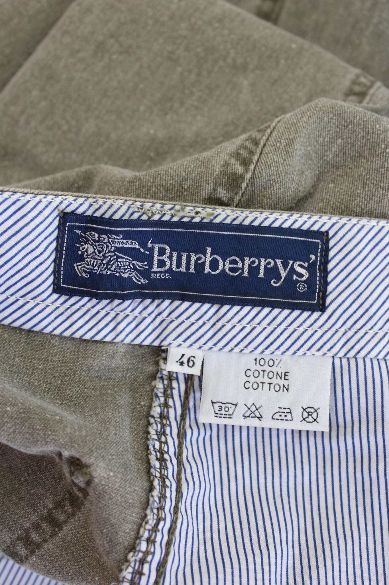 Burberry Green Cotton Vintage Denim Pants