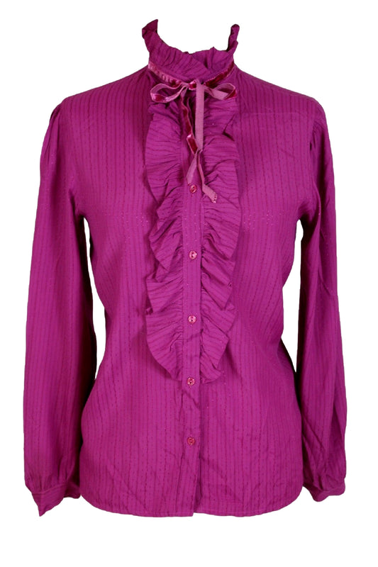 Tiffany Shirt Corsair Collar Vintage Cotton Purple