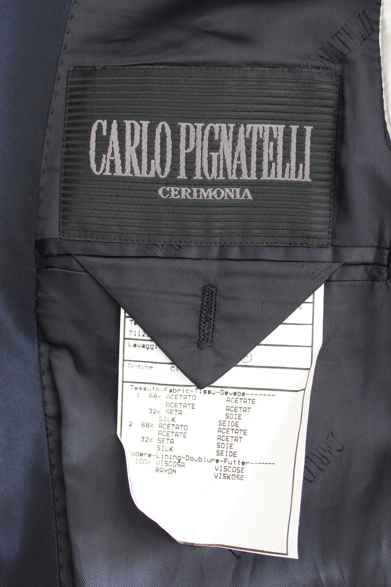 Carlo Pignatelli Completo Cerimonia Seta Blu Anni 2000