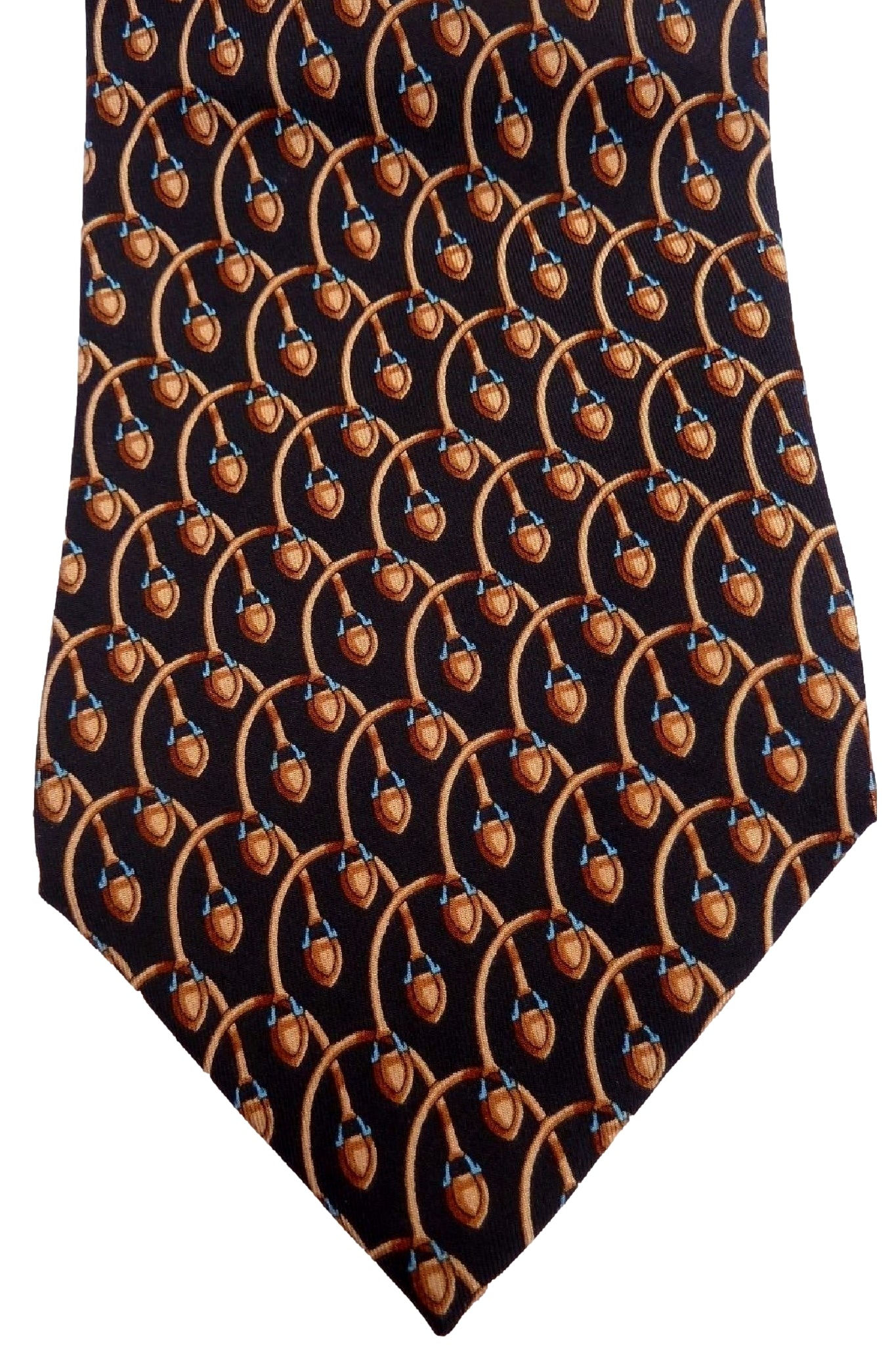 Trussardi Brown Blue Silk Vintage Tie