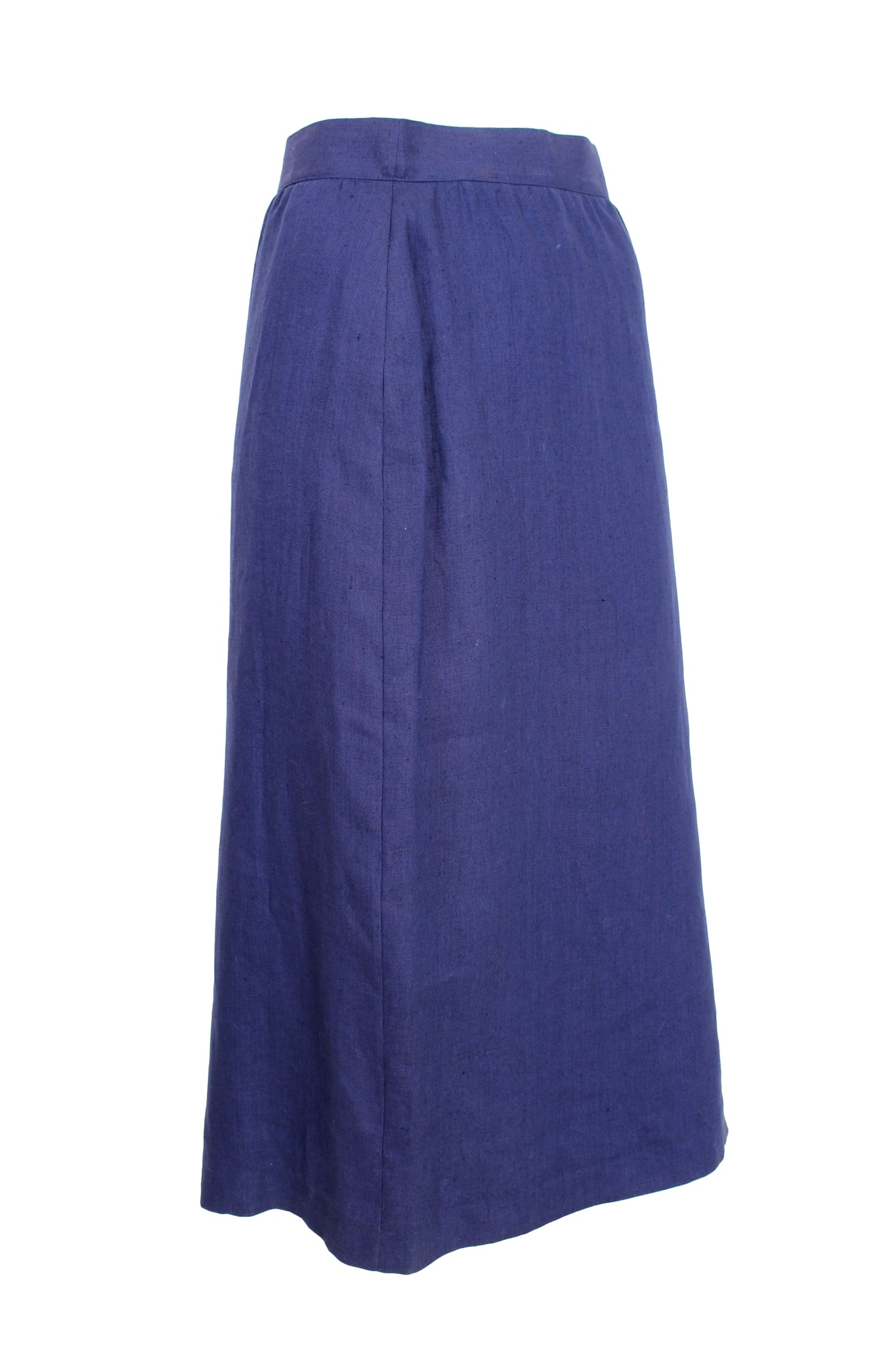 Escada Linen Blue Maxi Pleated Skirt Vintage
