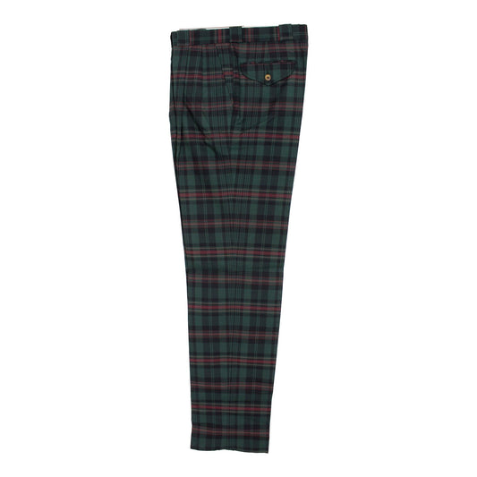 Faconnable Green Red Cotton Vintage Check Trousers Sz 32