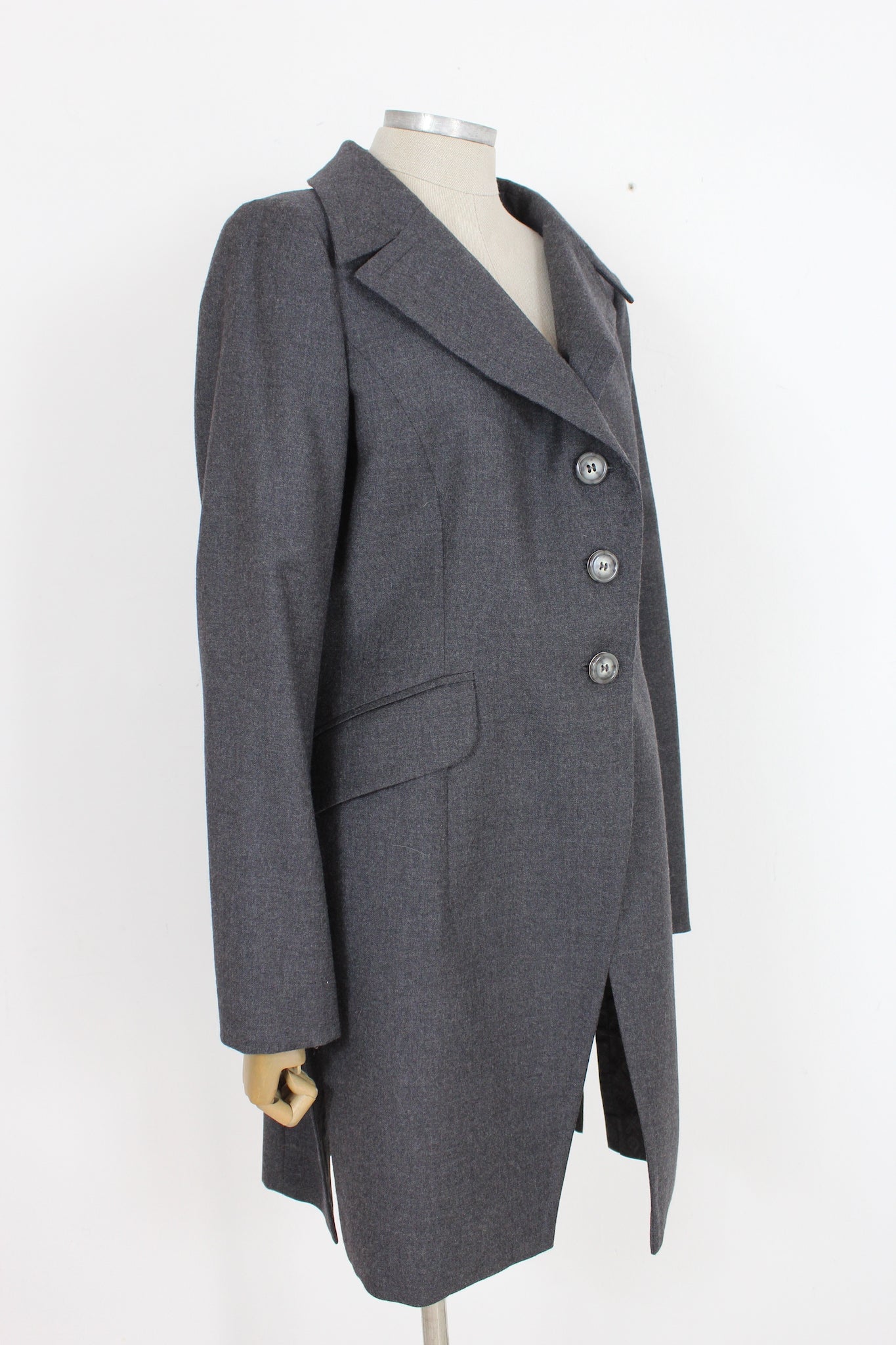 Gianfranco Ferrè Gray Wool Vintage Coat