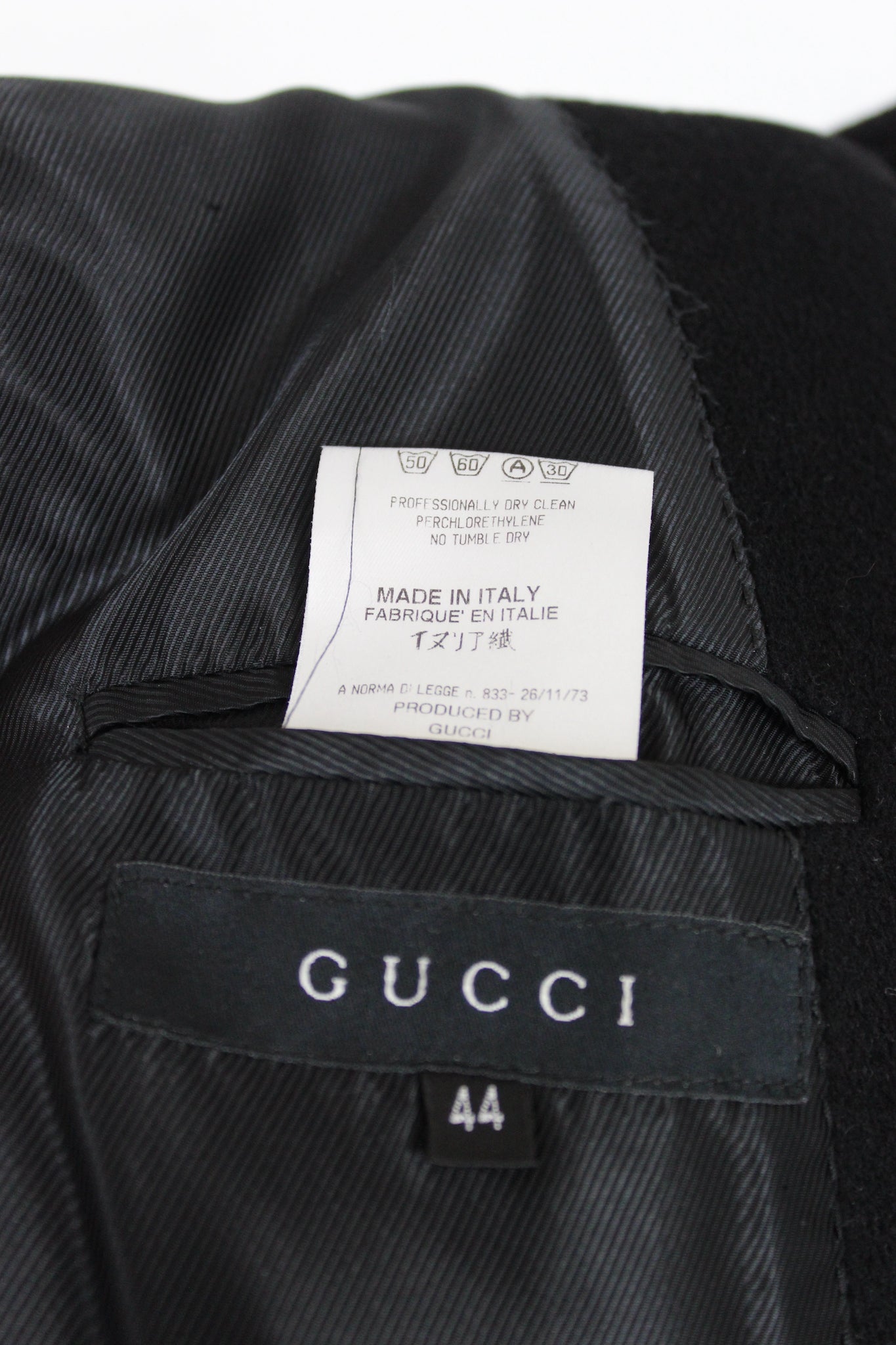 Gucci Black Cashmere Long Coat 2000s