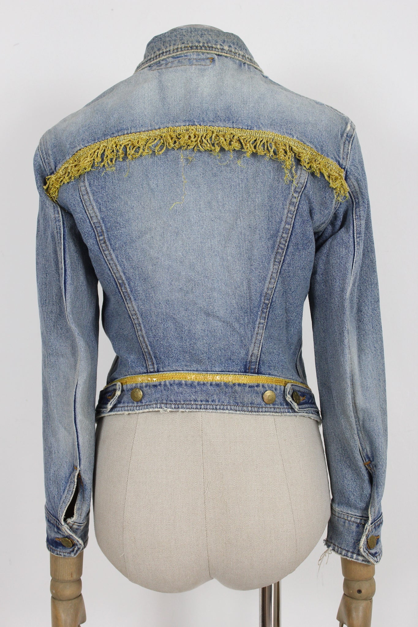 Katharine Hamnett Jeans Golden Fringes Jacket Vintage 90s