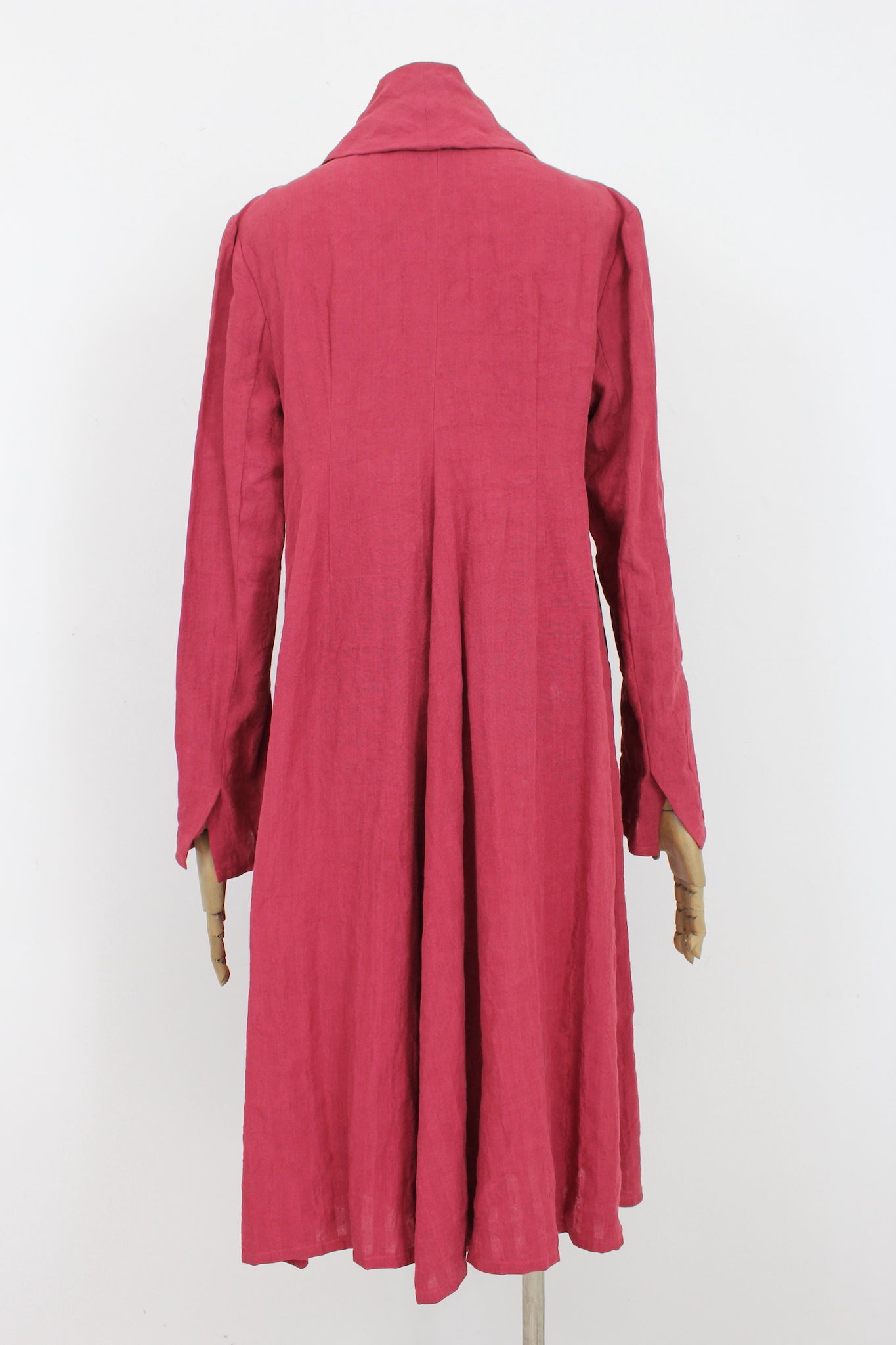 Marcel Marongiu Red Linen Vintage Shirt Dress