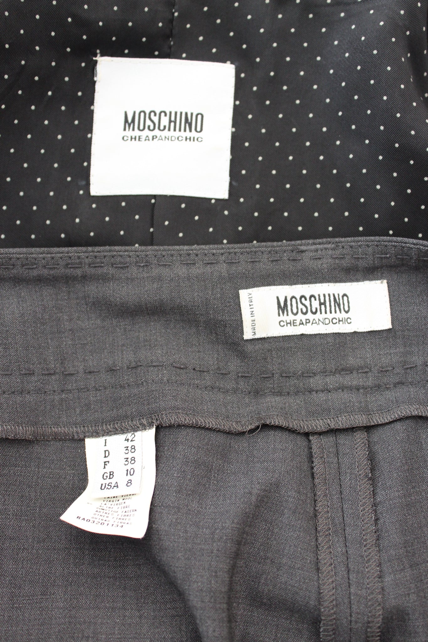 Moschino Gray Wool Classic Suit Pants