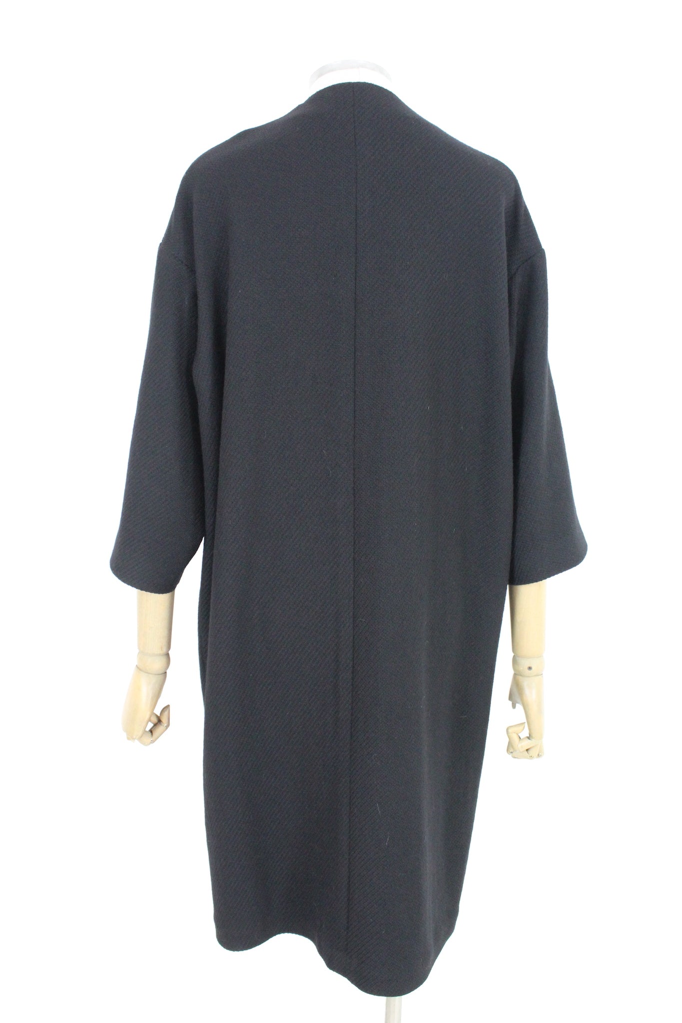 Laura Urbinati Black Wool Classic Coat