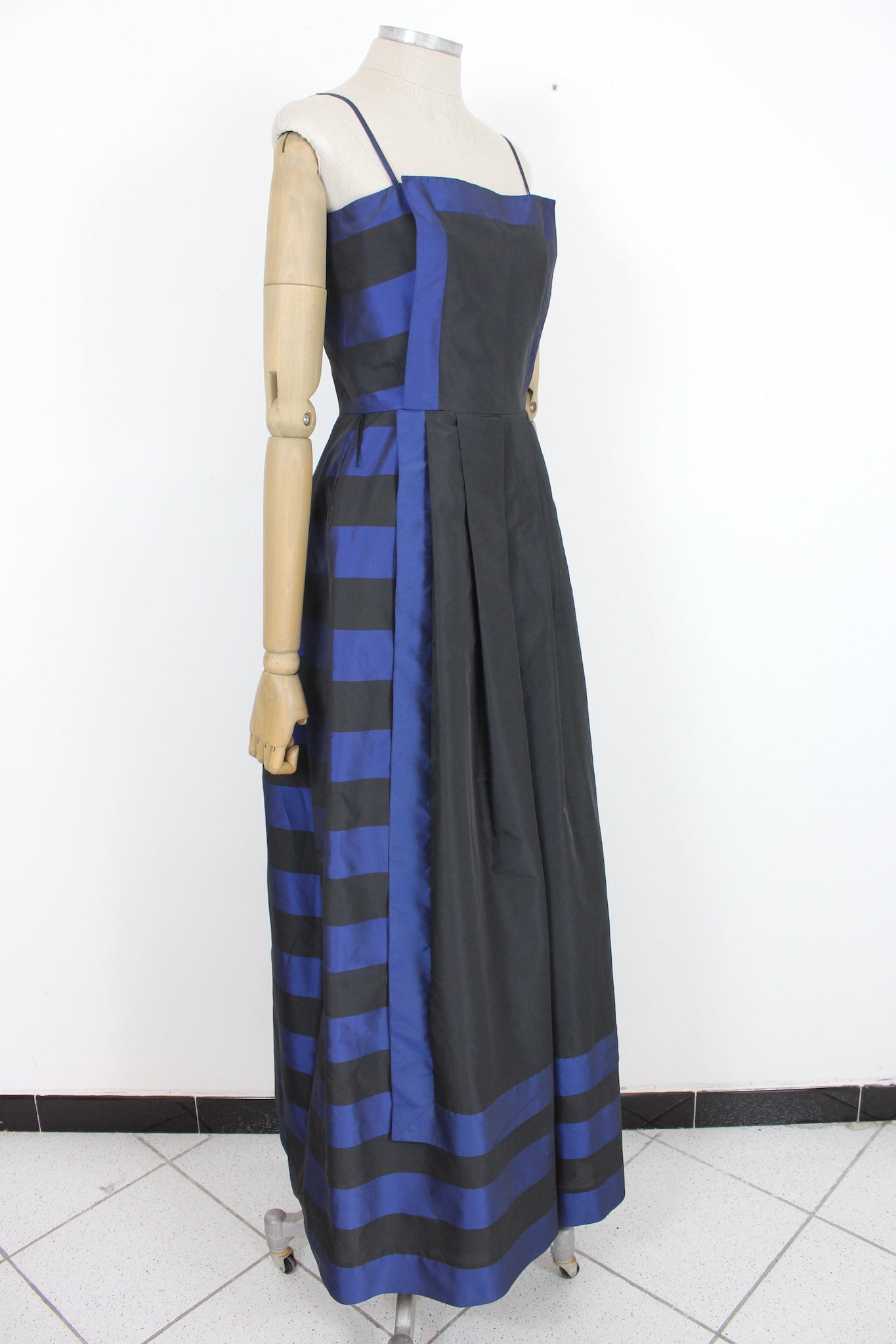 Yvette Paris Evening Blu 70s Long Dress